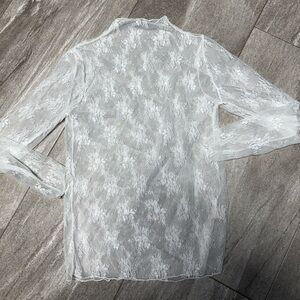 Mock Neck Lace Top